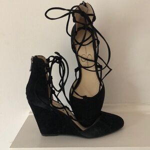 Suede Lace Up Heels.